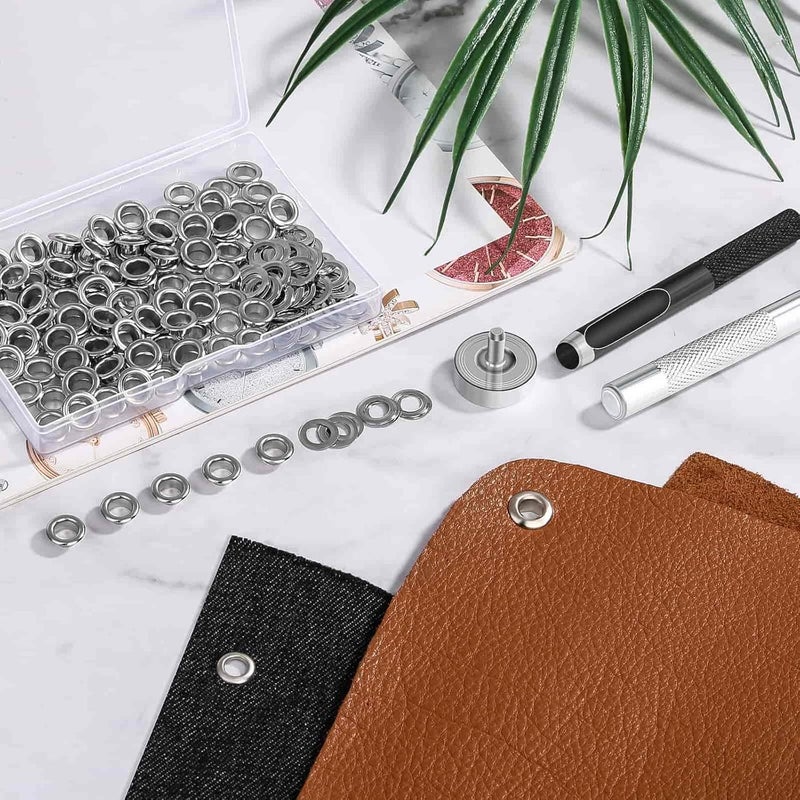 cridoz 120 Sets Grommet Tool Kit 1/4 Inch, 1/4 Grommet Eyelets Kit with Setting Tools and Storage Box for Fabric, Tarps, Curtains - Image 2