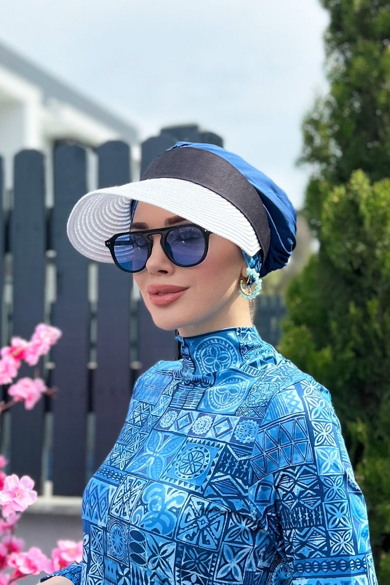 Remsa Mayo Remsa Swimsuit Folding Visor Straw Hat Sunscreen Visor White Rş-58  - Image 1