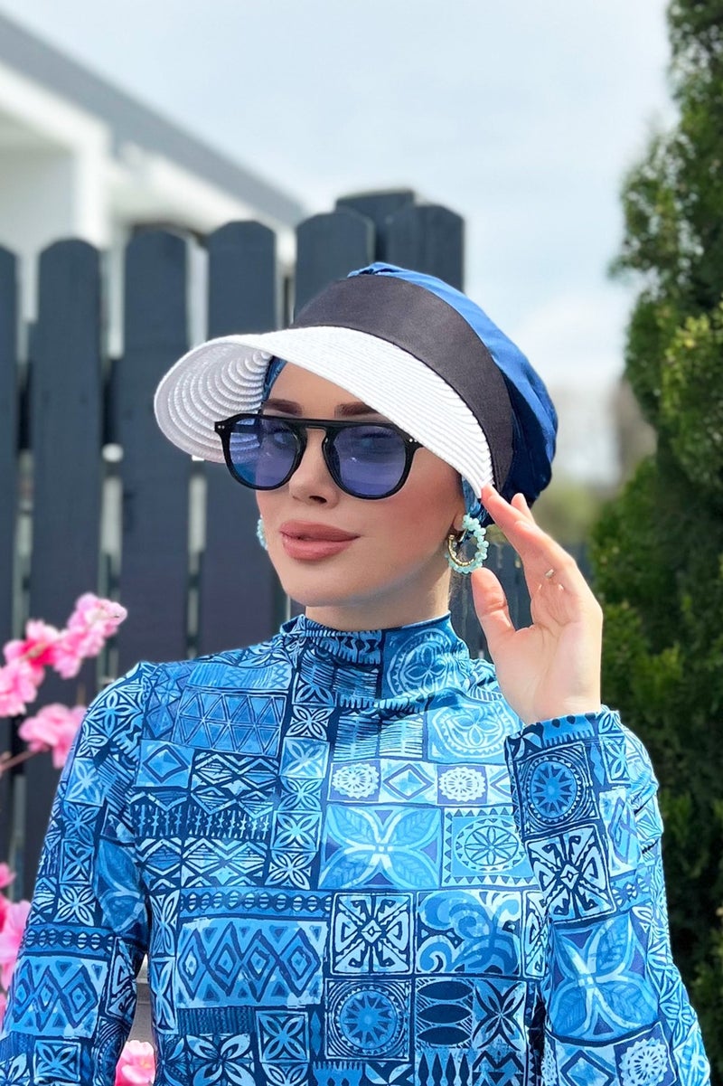 Remsa Mayo Remsa Swimsuit Folding Visor Straw Hat Sunscreen Visor White Rş-58  - Image 3