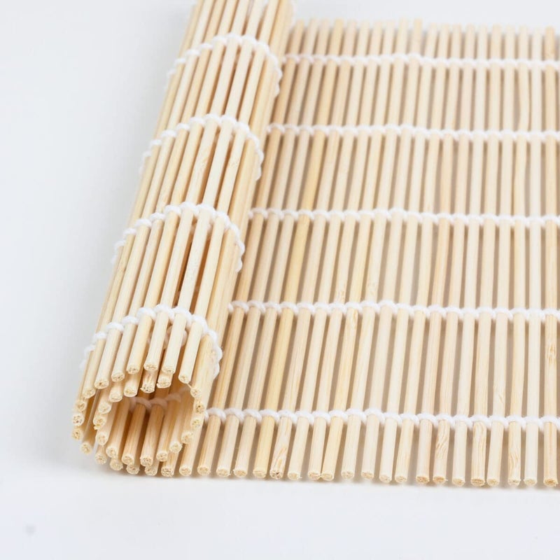 Perfect Pricee All Natural Bamboo Sushi Rolling Mat 95 x 9 Inch 100 Authentic for Making Sushi at Home With Joint Chopstick - Image 3