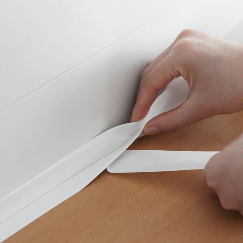 Dhanuom Dhanuom Self Adhesive Mold Proof Edge Trim Tape Kitchen and Waterproof Antimildew Tape Wall Seal Ring Tape Kitchen Joint Sealing Strip Bathroom Toilet Cubicle Wall Corner Tape 1Pcs 