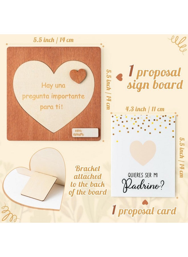 CJiangpo Will You Be My Godfather Proposal Gift, Padrino Proposal Gift in Spanish Godfather Card Ideas from Godchild, Wooden God Father Announcement Baptism - Image 2