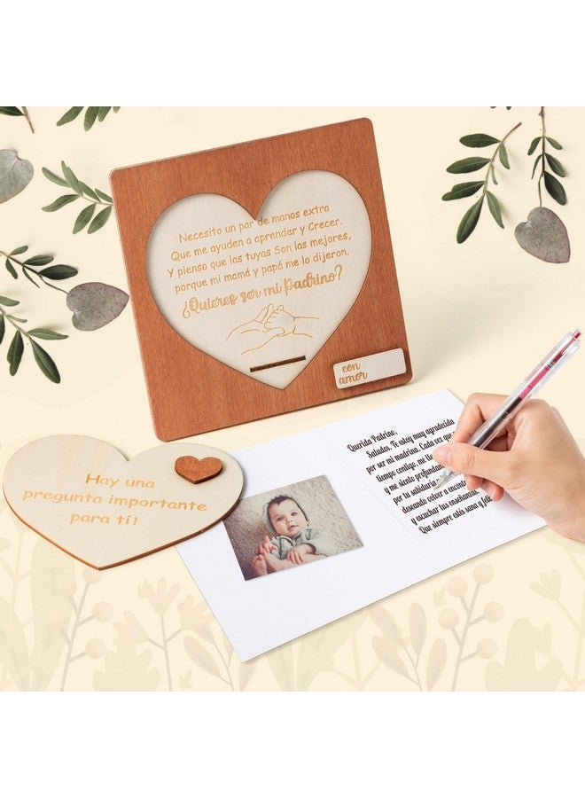 CJiangpo Will You Be My Godfather Proposal Gift, Padrino Proposal Gift in Spanish Godfather Card Ideas from Godchild, Wooden God Father Announcement Baptism - Image 4