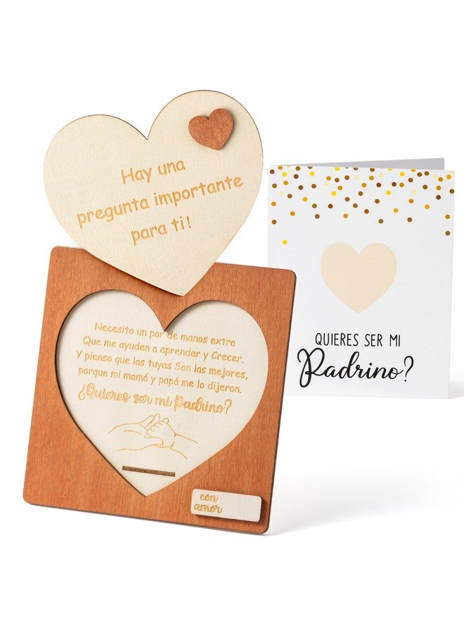 CJiangpo Will You Be My Godfather Proposal Gift, Padrino Proposal Gift in Spanish Godfather Card Ideas from Godchild, Wooden God Father Announcement Baptism - Image 1