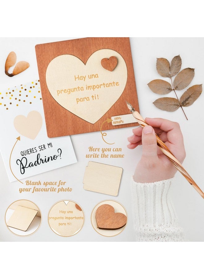 CJiangpo Will You Be My Godfather Proposal Gift, Padrino Proposal Gift in Spanish Godfather Card Ideas from Godchild, Wooden God Father Announcement Baptism - Image 3
