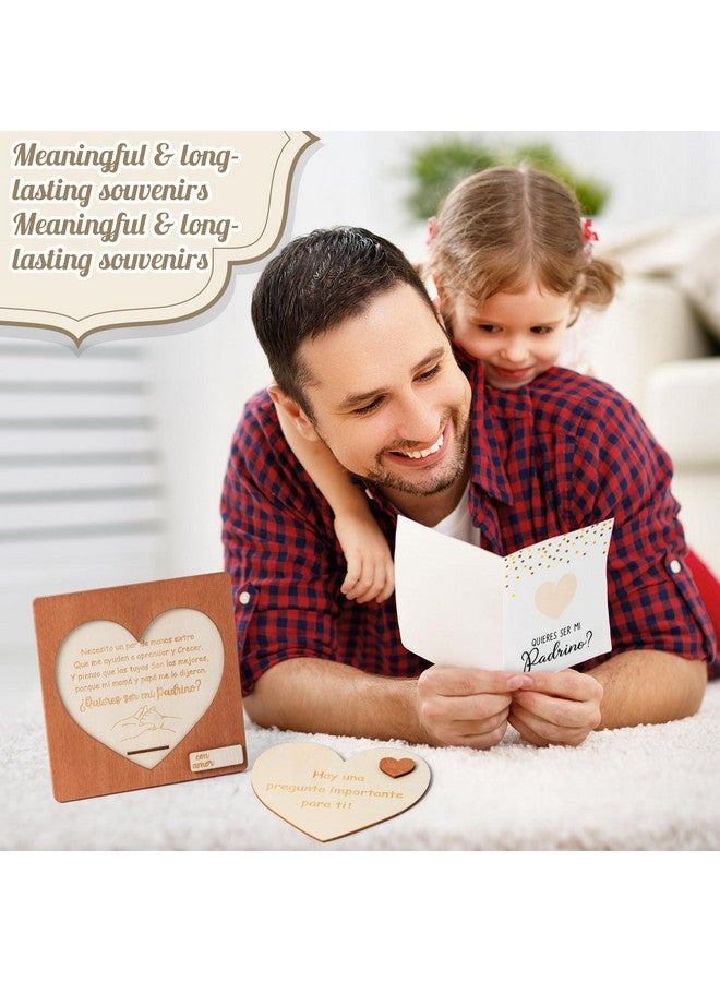 CJiangpo Will You Be My Godfather Proposal Gift, Padrino Proposal Gift in Spanish Godfather Card Ideas from Godchild, Wooden God Father Announcement Baptism - Image 5