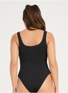 Styli Rib Tank Bodysuit with Button Detail  - Image 5