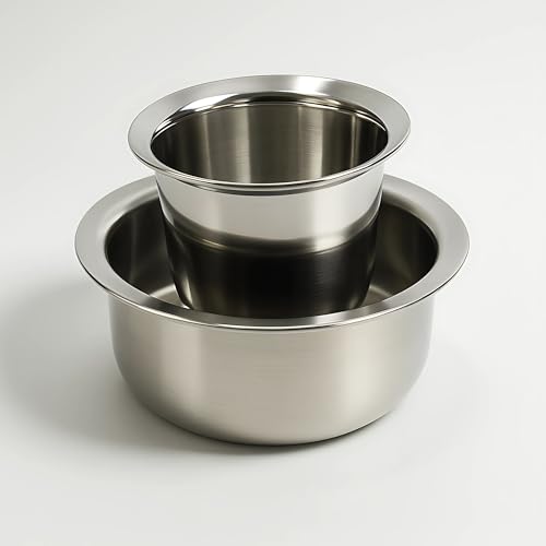 GALOOF Stainless Steel Kumbakonam Coffee Dabara Set | Heavy Gauge Mirror-Polished 100 ml Tumbler + 200 ml Bowl | Authentic South Indian Filter Coffee Dabara Set (100 ML, Pack of 6) - Image 3
