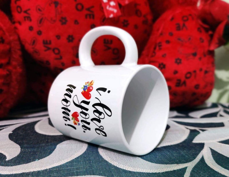 Alexus I Love You Mom Ceramic Coffee Mug Slogan Quote Printed Ceramic Coffee & Tea Mug, Cup Best Gifts for Wedding/Anniversary/Couple/Marriage/Birthday/Return Gift -(350 ML) - White - Image 2