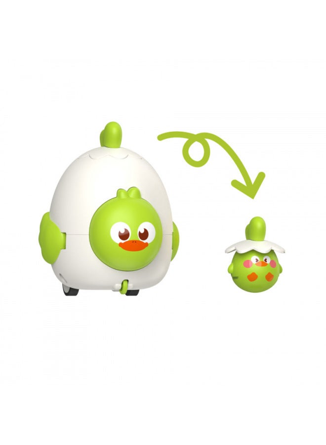 Collision Pet Eggs Eject Tumbler Cartoon Chicks Pair Touch Puller Baby Toy Small Gift-Color:Green Duck  - Image 1