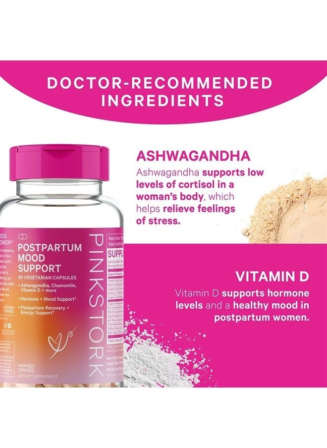 Pink Stork Postpartum Bundle: Postpartum Recovery & Mood Support, Postnatal Vitamins for Breastfeeding & Lactation Support, Healthy Mood & Hormone Balance for Women with Ashwagandha, Women-Owned  - Image 3