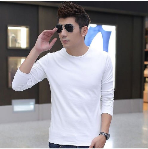 Half turtleneck Sweatshirt Mens Winter Velvet thickeneded Warm Youth Bottoming Shirt Loose Versatile top t-shirt trendy Ordinary solid color long sleeves white