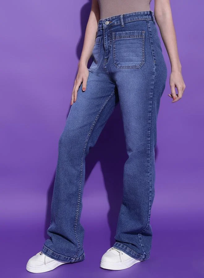 Kotty Kotty Acid Wash High Rise Bootcut Fit Jeans