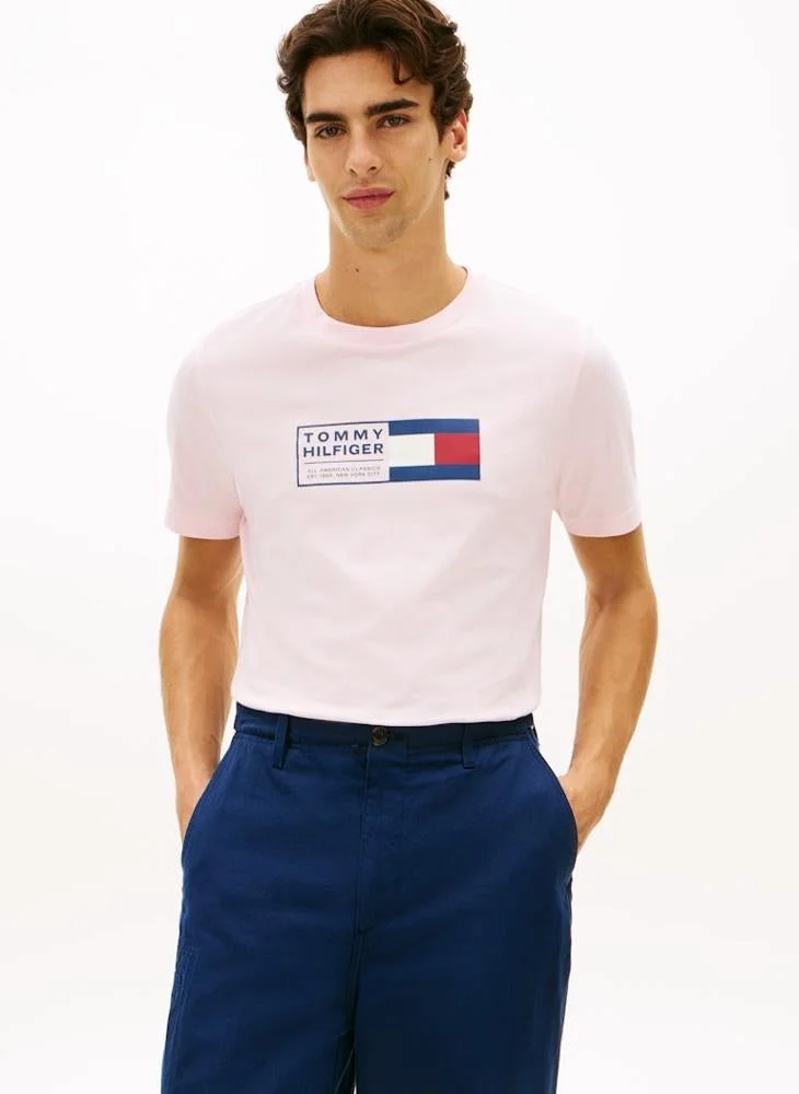 TOMMY HILFIGER Logo Jersey Crew Neck T-Shirt