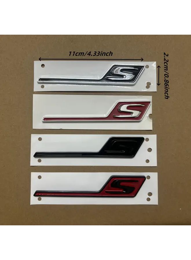 Silvery Red 3D ABS S Logo Car Rear Trunk Badge Fit Mercedes Benz X156 W205 - Image 3