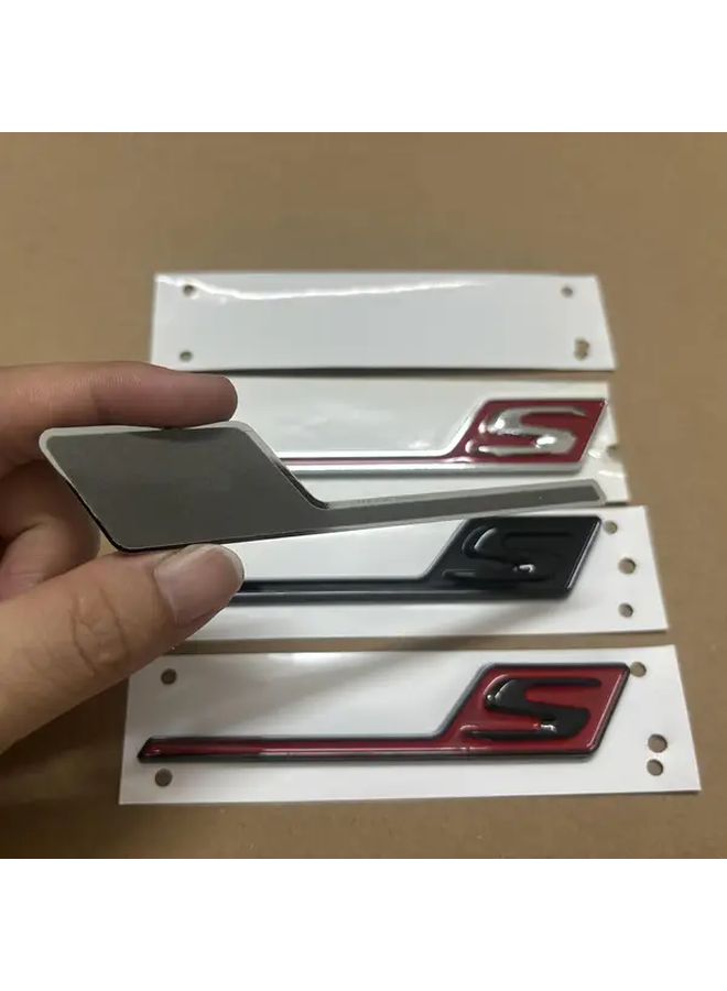 Silvery Red 3D ABS S Logo Car Rear Trunk Badge Fit Mercedes Benz X156 W205 - Image 4