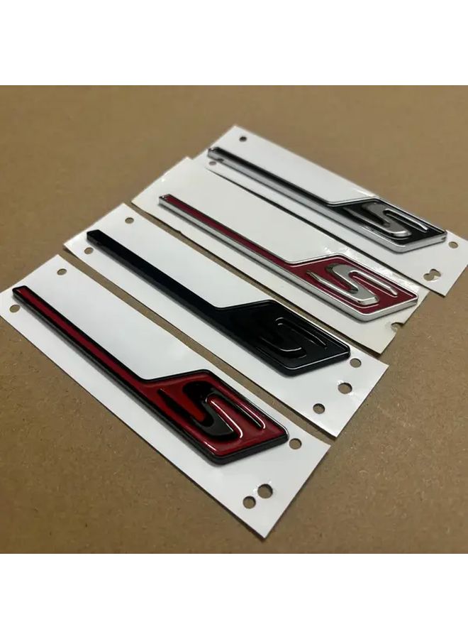 Silvery Red 3D ABS S Logo Car Rear Trunk Badge Fit Mercedes Benz X156 W205 - Image 2