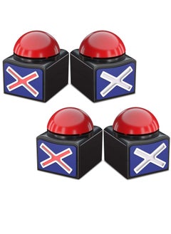 4 Packs Party Game Buzzer Toy Quiz Answer Buzzers With Light and Alarm Sound For Party Contest Prop  Kids Adult Classroom Family Reunion  Trip Gift