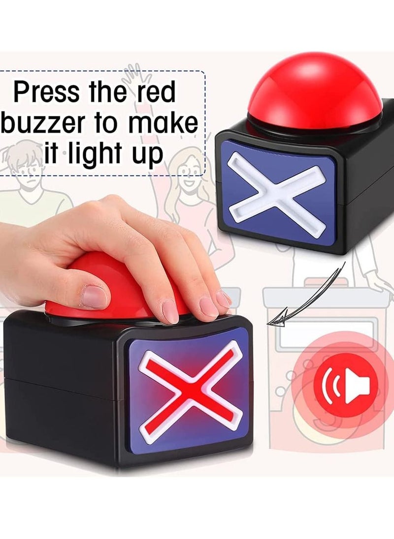 Furtey - 4 Packs Party Game Buzzer Toy Quiz Answer Buzzers With Light and Alarm Sound For Party Contest Prop  Kids Adult Classroom Family Reunion  Trip Gift - Image 1