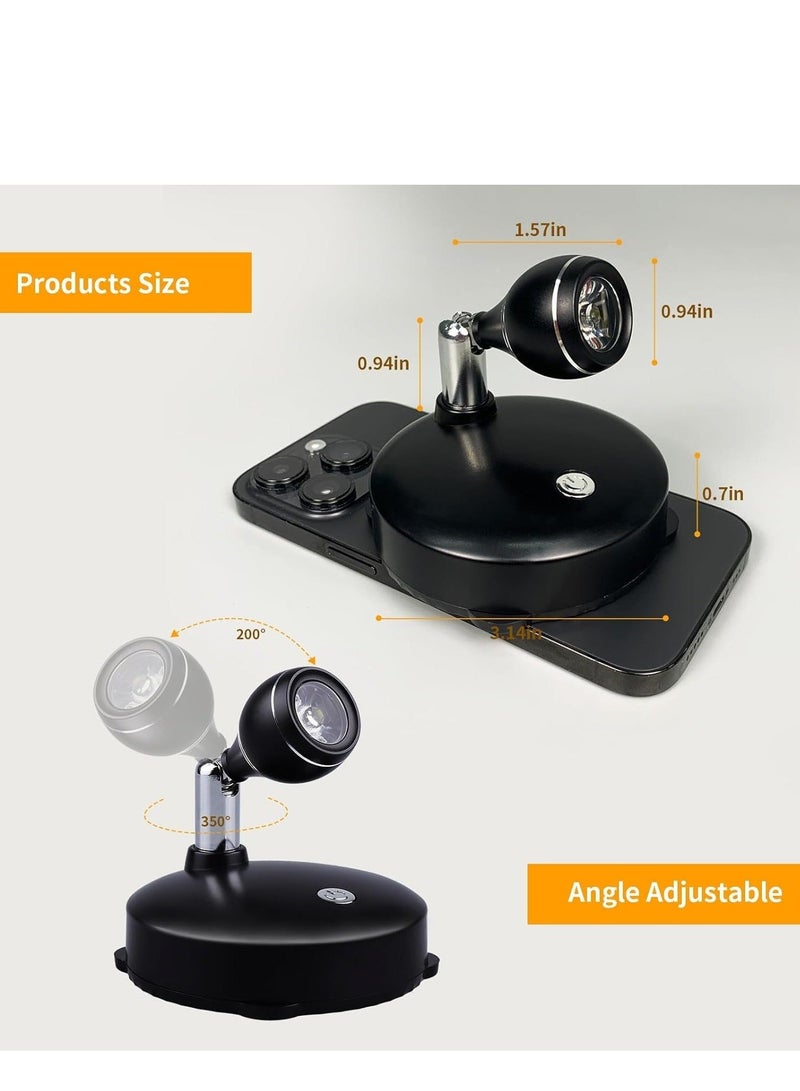 Furtey 2Pcs Wireless Spotlight for Indoor, Battery Operated LED Spotlight with Dimmable Rotatable Timer Uplight Mini Accent Lights with Remote for Wall Display Plants Painting Artwork Closet Natural White - Image 5