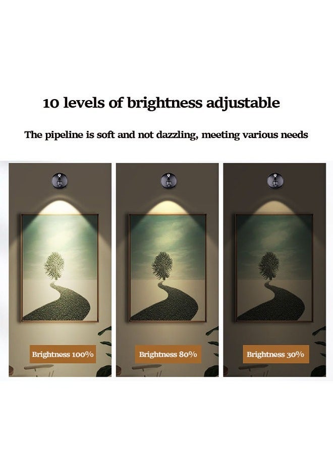 Furtey 2Pcs Wireless Spotlight for Indoor, Battery Operated LED Spotlight with Dimmable Rotatable Timer Uplight Mini Accent Lights with Remote for Wall Display Plants Painting Artwork Closet Natural White - Image 2