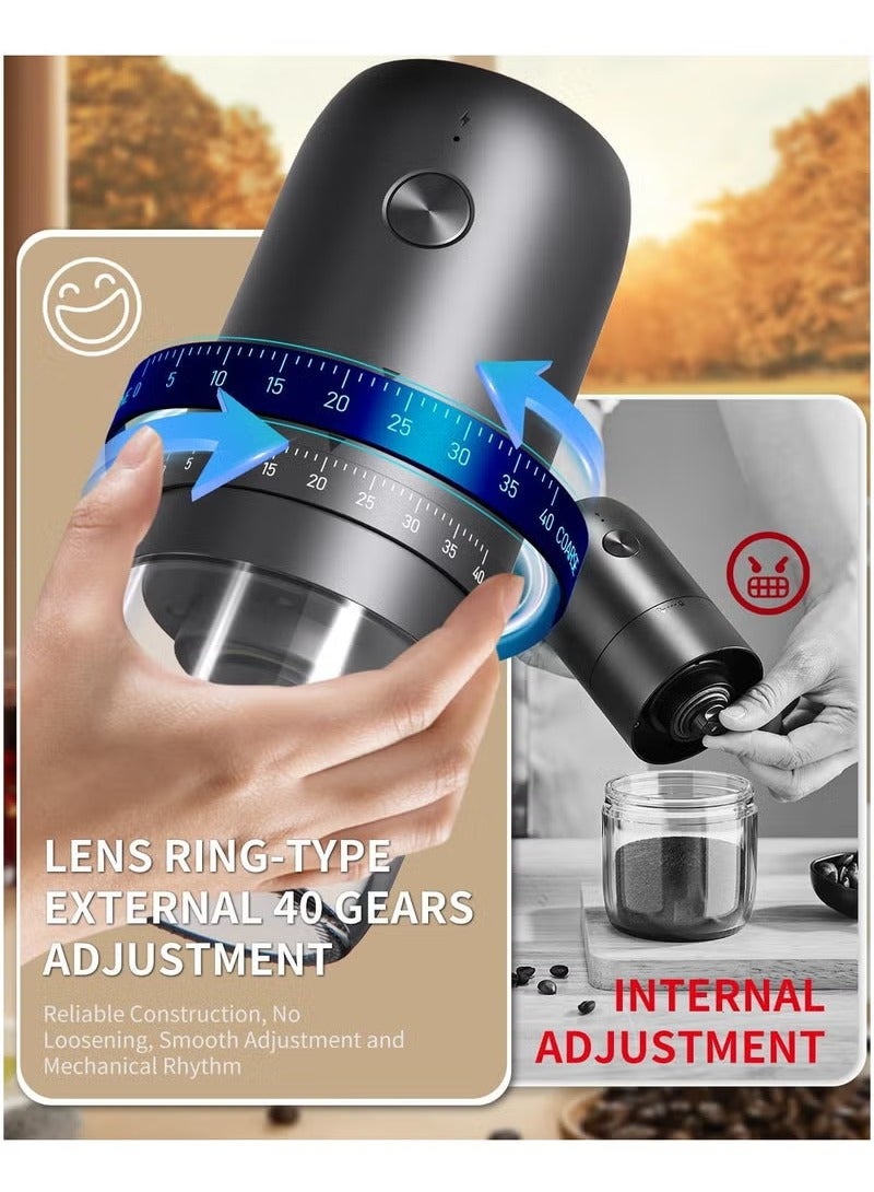 حصريا مطحنة قهوة كهربائية منزلية، مطحنة محمولة أوتوماتيكية بالكامل، مطحنة قهوة صغيرة قابلة لإعادة الشحن عبر USB - Image 2