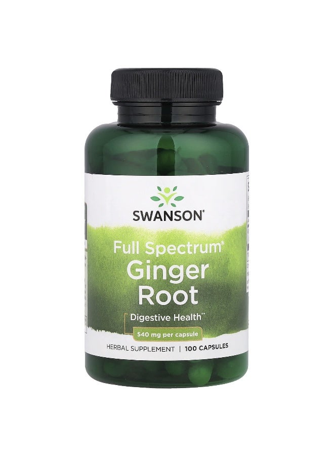 SWANSON سوانسون، جذر الزنجبيل كامل الطيف®، 1,080 ملغ، 100 كبسولة (540 ملغ لكل كبسولة) - Image 1