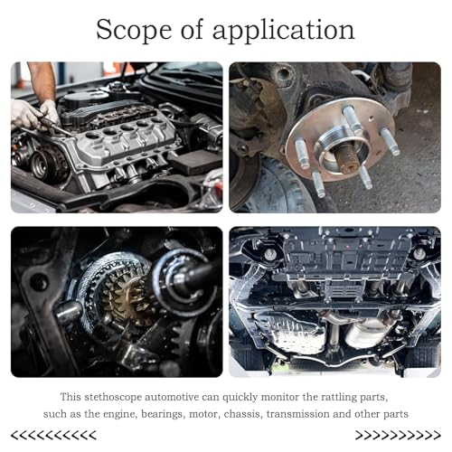 DIANZHU Car Mechanic Stethoscope with 8.46" Metal Probe,Mechanic Tools Automotive Stethoscope for Engine,Bearing and Gearbox Noise Monitor,Universal Engine Stethoscope for Most Cars - Image 5