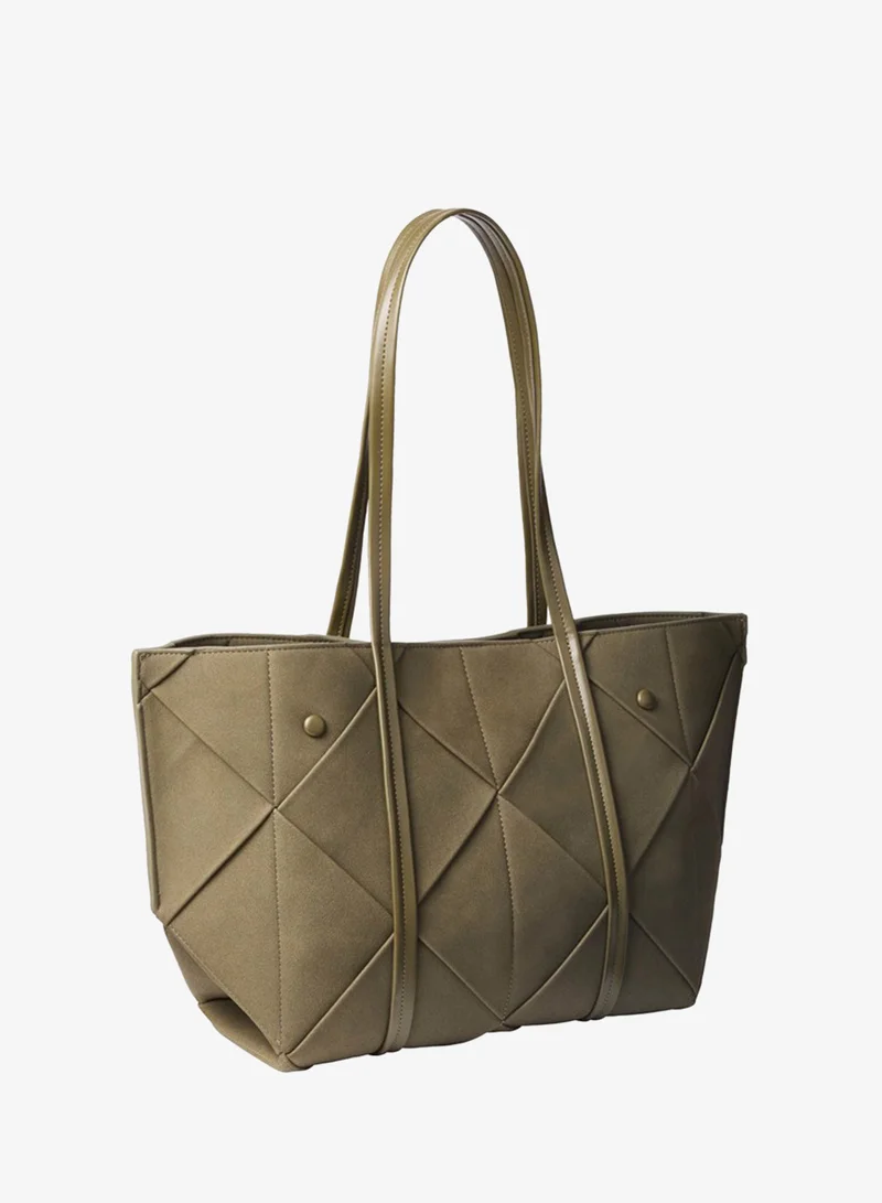 Calvin Klein Sueded Woven Panel Tote Bag