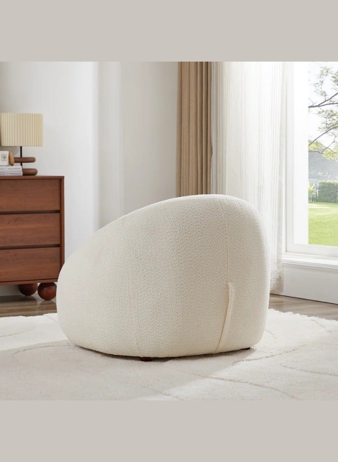 34.2”Wide Boucle Upholstered Armchair White - Image 2