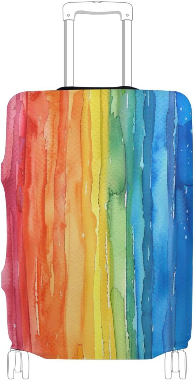 Colorful Pattern Luggage Cover for Suitcase, Elastic Travel Protector with Zipper, Washable Anti-Scratch Dustproof Luggage Sleeve Fits 22-24 Inch - Image 1