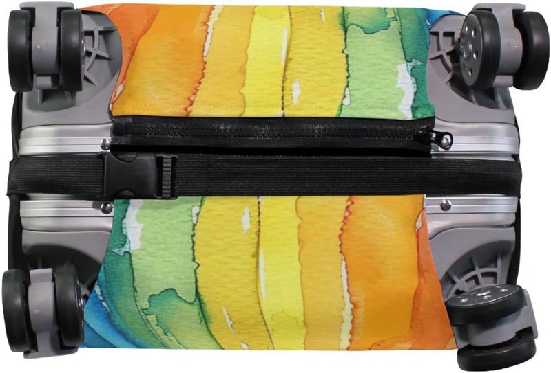 Colorful Pattern Luggage Cover for Suitcase, Elastic Travel Protector with Zipper, Washable Anti-Scratch Dustproof Luggage Sleeve Fits 22-24 Inch - Image 3