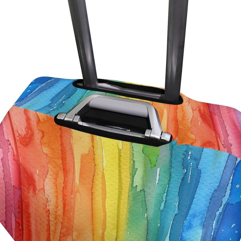 Colorful Pattern Luggage Cover for Suitcase, Elastic Travel Protector with Zipper, Washable Anti-Scratch Dustproof Luggage Sleeve Fits 22-24 Inch - Image 4