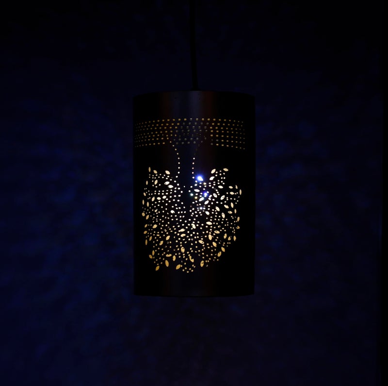 BENE Kyle Pendant Lamp, Mild Steel Indoor Modern Hanging Lamp, E-27 Base Ceiling Hanging Light for Home Decor, Kitchen, Living Room, Bedroom, 12 cm (Golden, Pack of 1 Pc) - Image 3