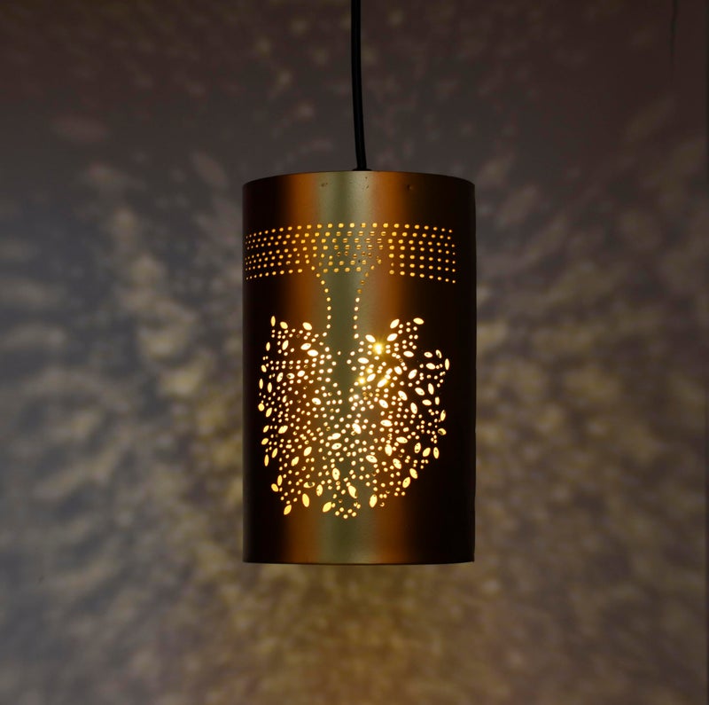 BENE Kyle Pendant Lamp, Mild Steel Indoor Modern Hanging Lamp, E-27 Base Ceiling Hanging Light for Home Decor, Kitchen, Living Room, Bedroom, 12 cm (Golden, Pack of 1 Pc) - Image 4