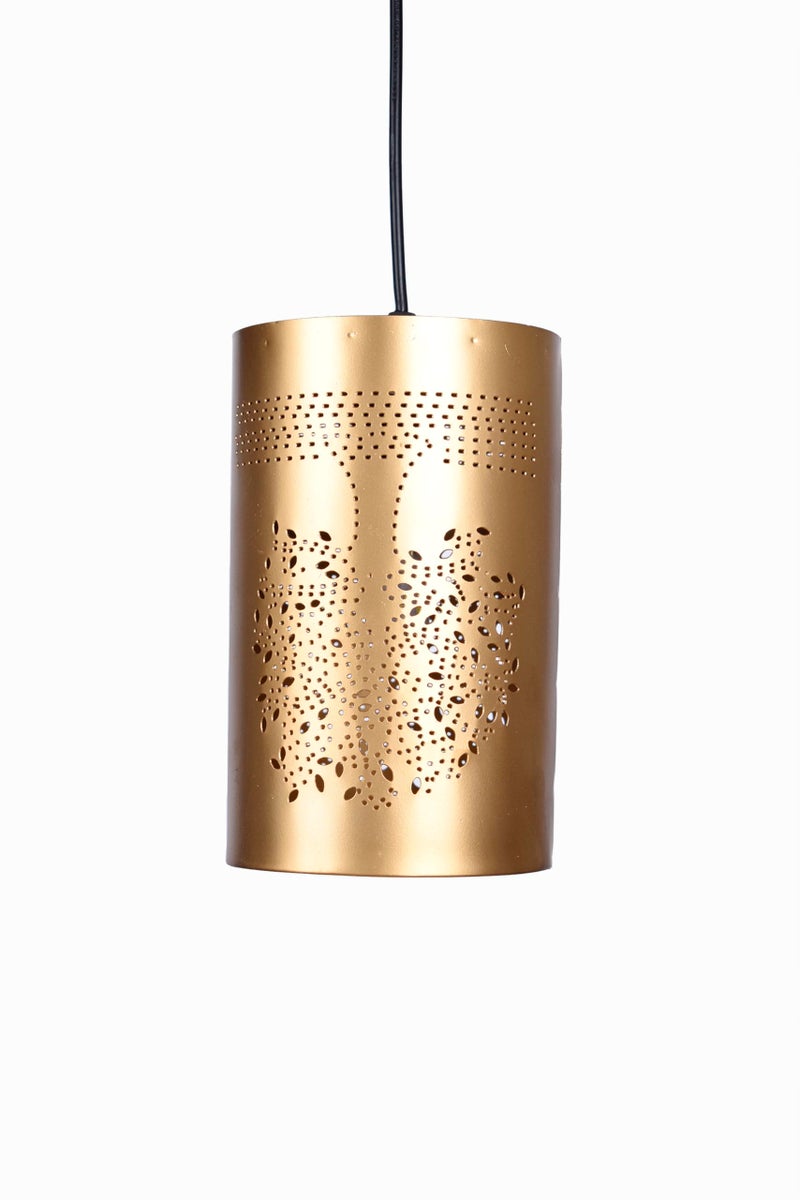 BENE Kyle Pendant Lamp, Mild Steel Indoor Modern Hanging Lamp, E-27 Base Ceiling Hanging Light for Home Decor, Kitchen, Living Room, Bedroom, 12 cm (Golden, Pack of 1 Pc) - Image 2