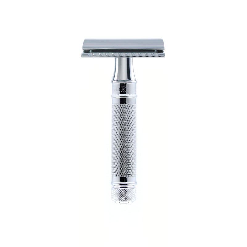 Edwin Jagger DES89KN Short Handled Classic Double Edge Manual EcoFriendly and Reusable Safety Razor for Men and Women for Shaving Cream or Soap Fits All DE Razor Blades Knurled