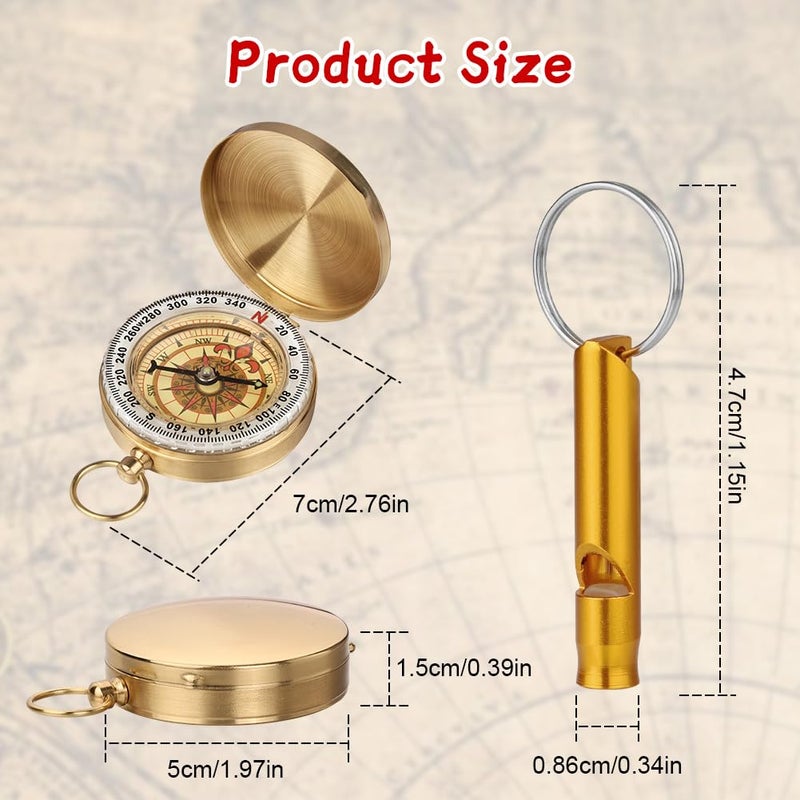 flintronic Camping Survival Compass, Waterproof Pocket Compass, with Luminous Function, for Hiking Camping Hunting Outdoor Military Navigation Tool - Image 2