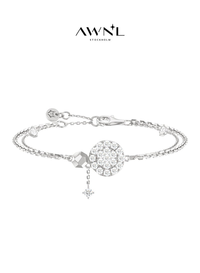 أونال سوار نسائي مصنوع من الفضة الإسترلينية عيار 925 ومرصع بالألماس الزركوني، هدية رائعة للنساء الزوجة الحبيبة من مجموعة حديقة السماء الداكنة. - Image 1