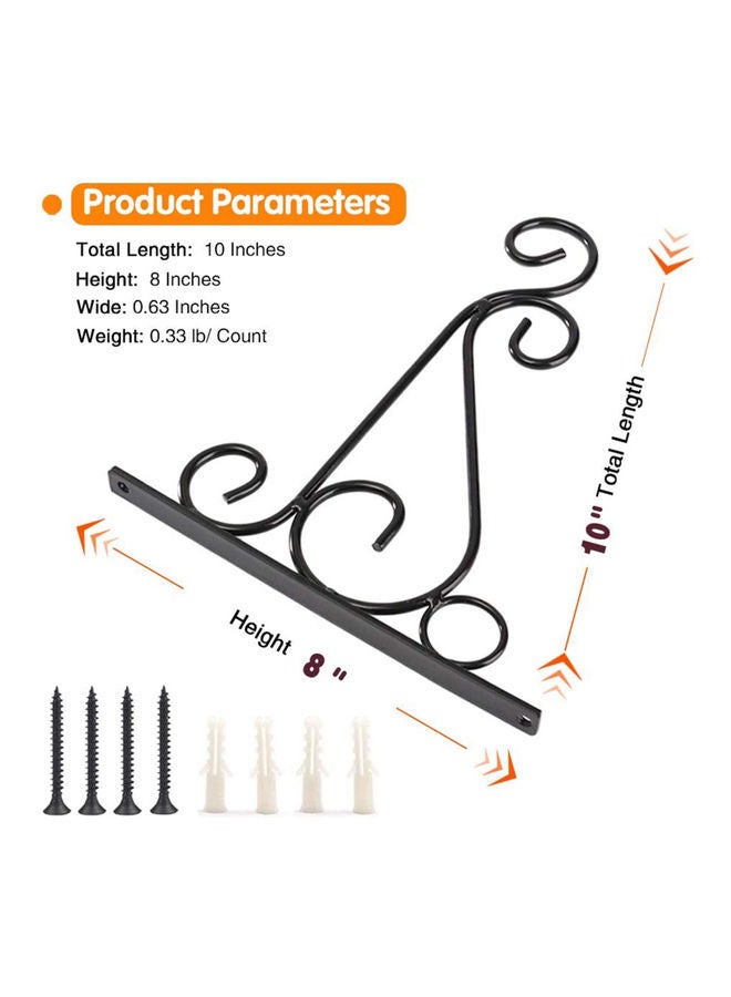 نيبمينينت حامل بخطاف للتعليق في الأماكن الخارجية من قطعتين للنباتات والطائر وفانوس الرياح أسود 25.00 x 3.00 20.00سم - Image 2