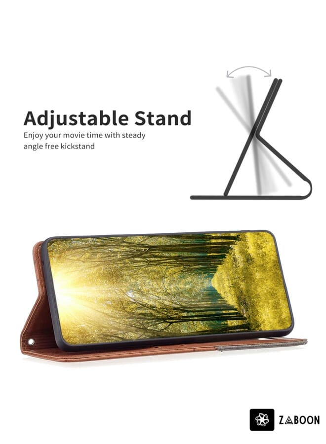 Zaboon Protective Case For Xiaomi Civi 3 5G Rhombus Texture Magnetic Leather - Image 5