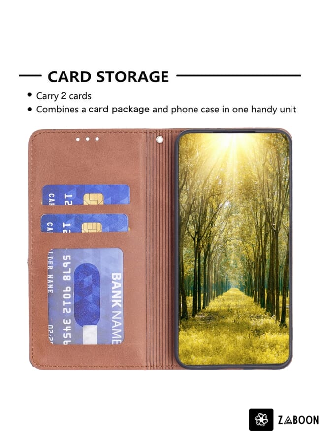 Zaboon Protective Case For Xiaomi Civi 3 5G Rhombus Texture Magnetic Leather - Image 4