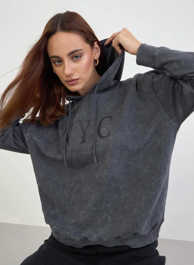 Styli Charcoal NYC Oversized Hoodie