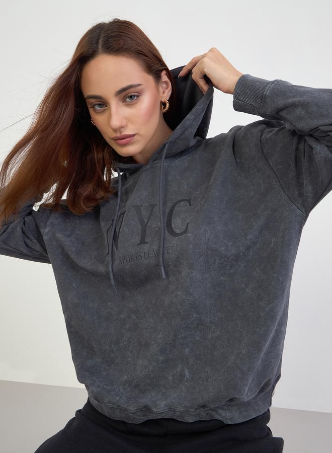 Styli Charcoal NYC Oversized Hoodie - Image 1