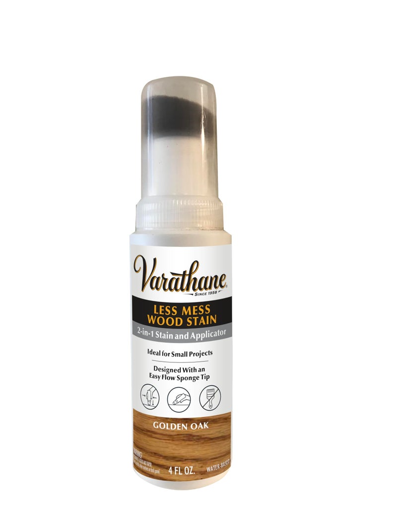 Varathane 368035 Less Mess Wood Stain and Applicator, 4 oz, Golden Oak - Image 1