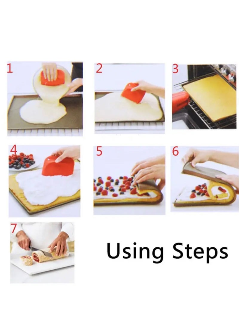 Just Quality 1pc, Swiss Roll Cake Mat (30.99cm X 25.98cm), Silicone Swiss Roll Mold, Baking Tools, Kitchen Gadgets, Kitchen Accessories  - Image 4