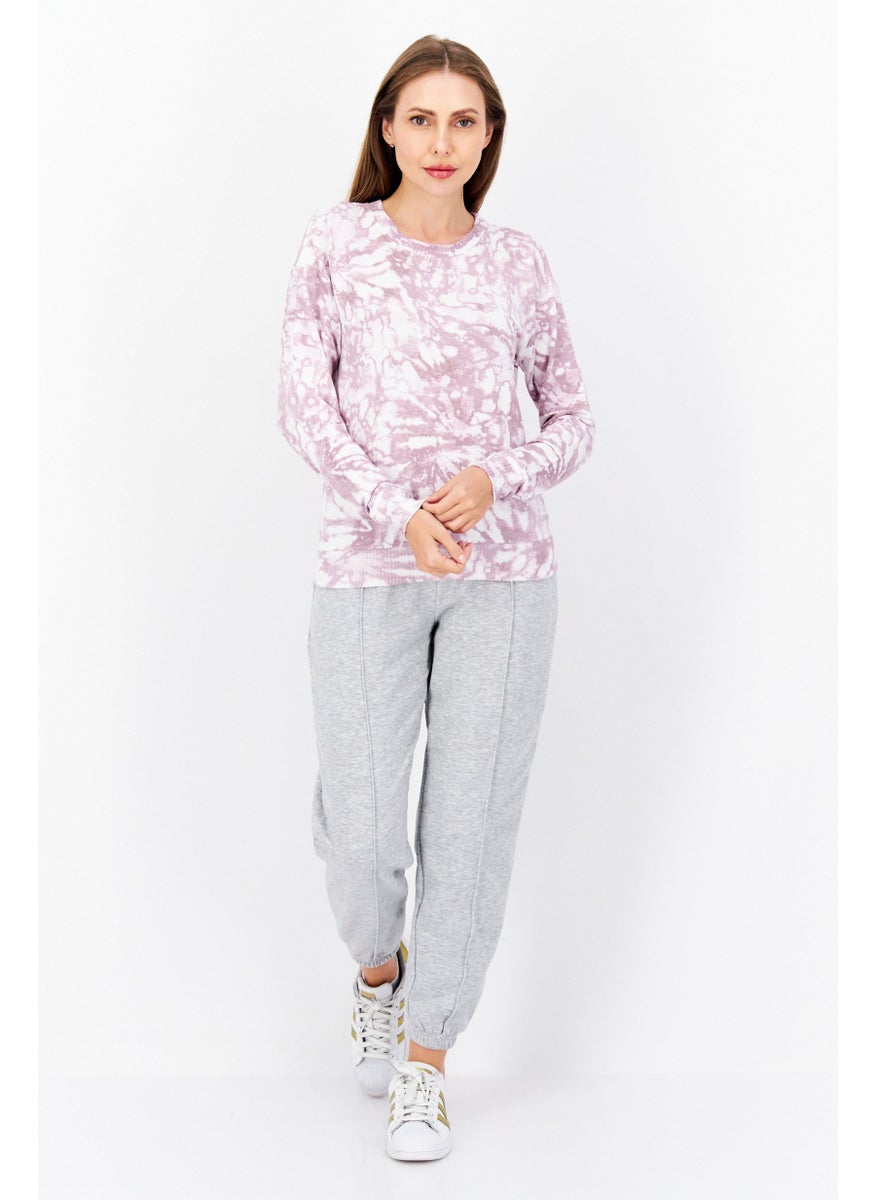 Andrew Marc - Women Sportswear Fit Tie Dye Training Sweater, Mauve - Image 1