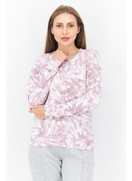 Women Sportswear Fit Tie Dye Training Sweater, Mauve