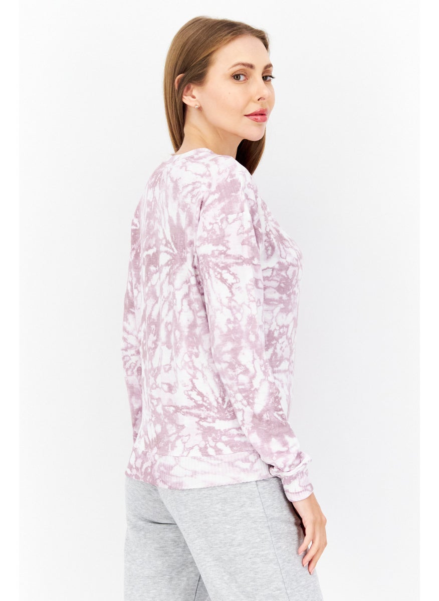 Andrew Marc - Women Sportswear Fit Tie Dye Training Sweater, Mauve - Image 1