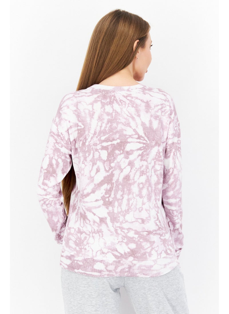 Andrew Marc - Women Sportswear Fit Tie Dye Training Sweater, Mauve - Image 1